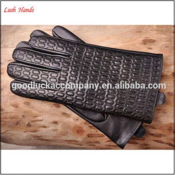 Manufacturer of custom embroidery leather men&#39;s gloves #1 image