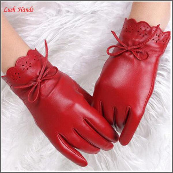 leather glove ladies wearing sexy red leather glove #1 image
