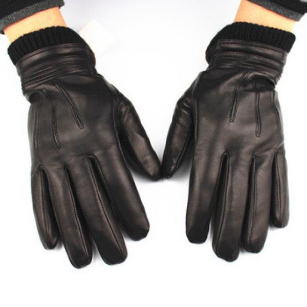 High quality Ethiopia leather winter mens leather gloves for men with knit cuff #1 image