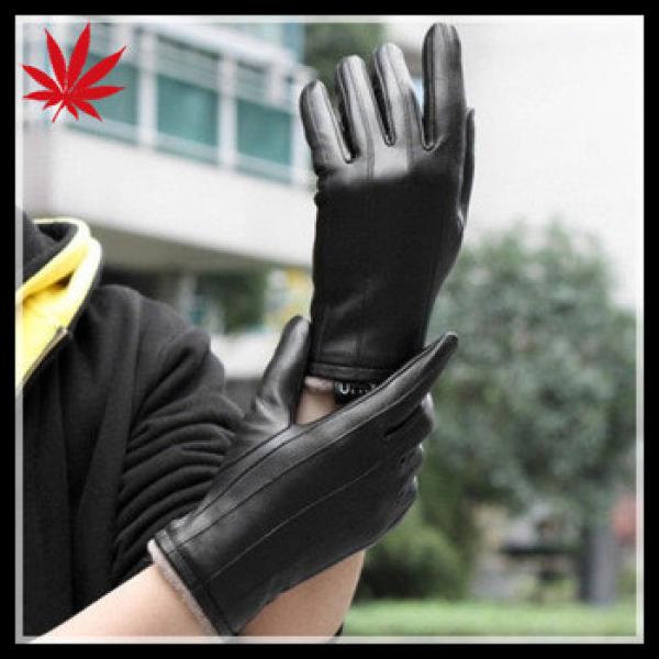 Stylish Men's Genuine Lambskin tight driving Leather Gloves Black #1 image
