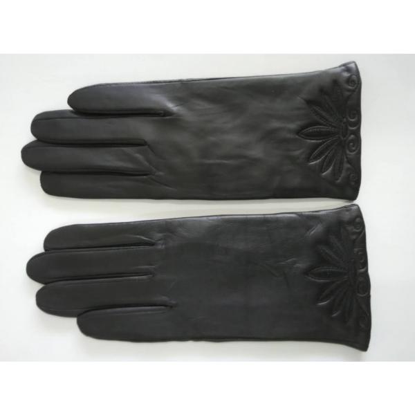 Black leather gloves for women #1 image